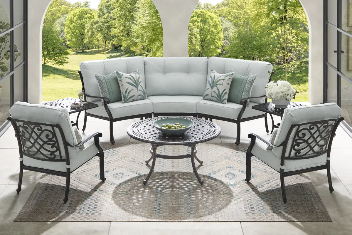 Carina Bronze 3 Pc Outdoor Sectional with Sky Cushions