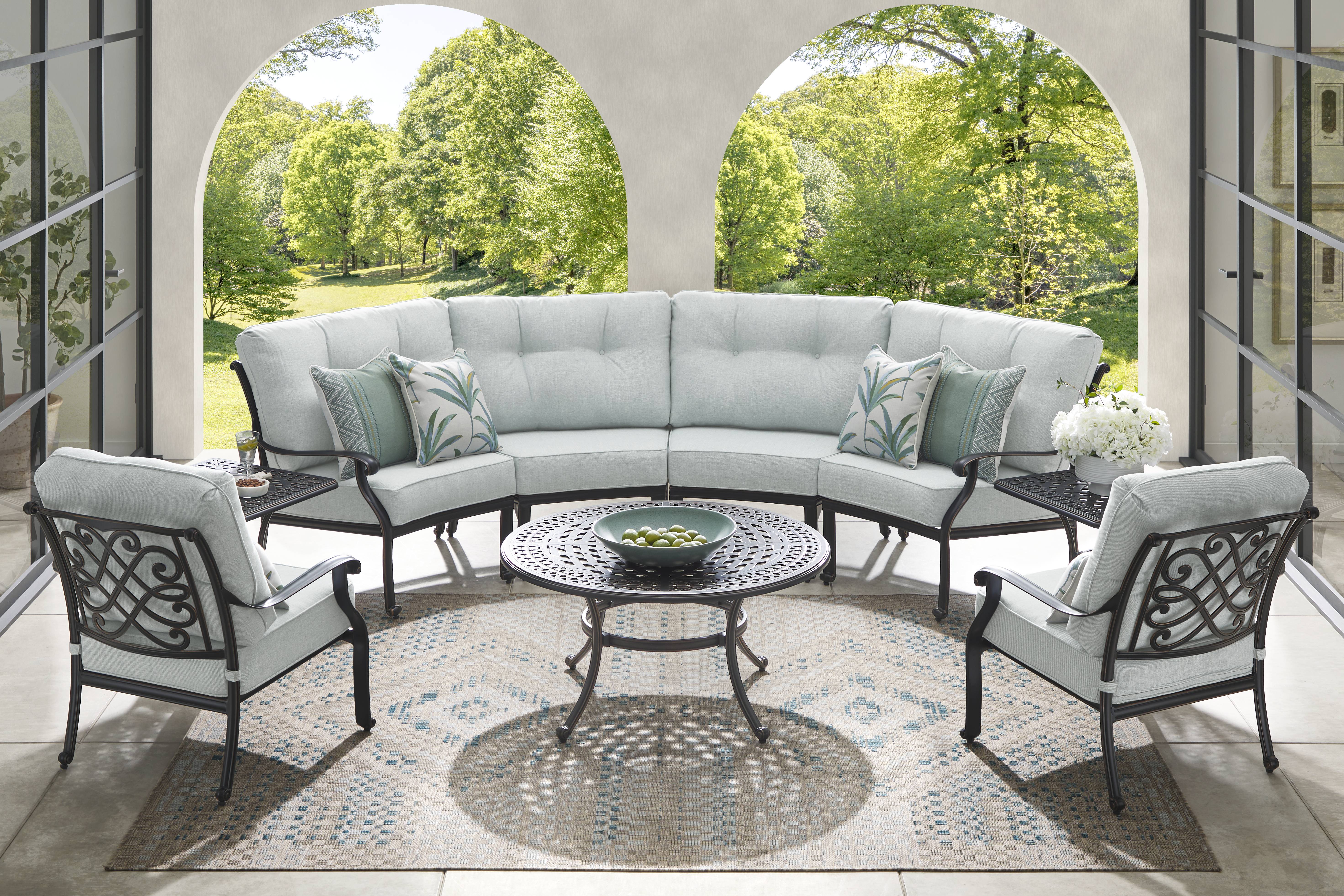 Carina Bronze 4 Pc Outdoor Sectional with Sky Cushions - Thumbnail - Image 2