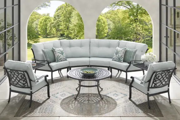 Carina Bronze 4 Pc Outdoor Sectional with Sky Cushions