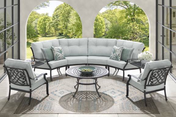Carina Bronze 4 Pc Outdoor Sectional with Sky Cushions