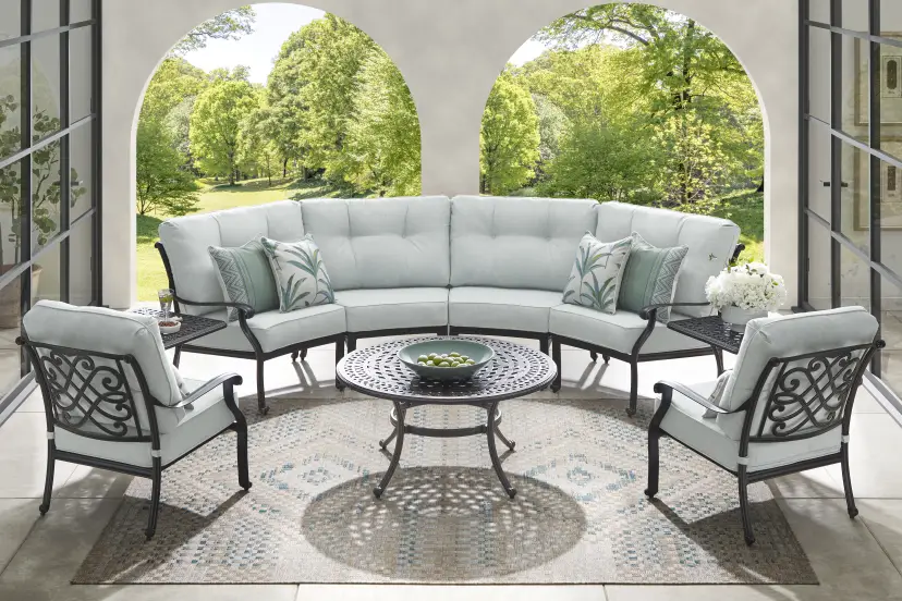 Carina Bronze 4 Pc Outdoor Sectional with Sky Cushions