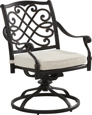 Carina Bronze Outdoor Swivel Rocker Chair with Desert Cushion