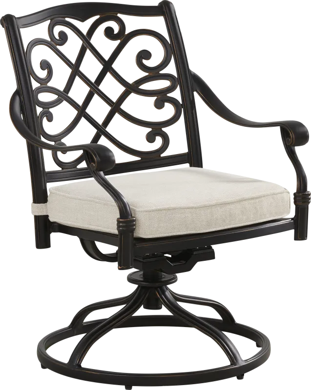 Carina Bronze Outdoor Swivel Rocker Chair with Desert Cushion