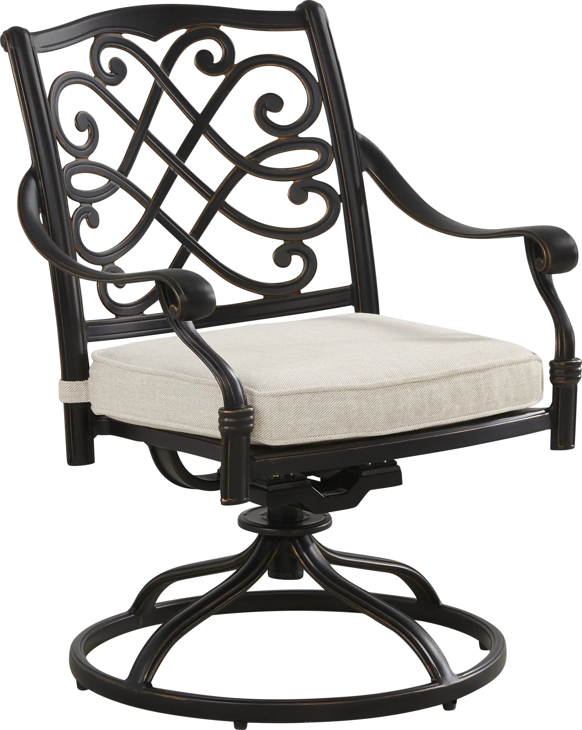 Carina Bronze Outdoor Swivel Rocker Chair with Desert Cushion