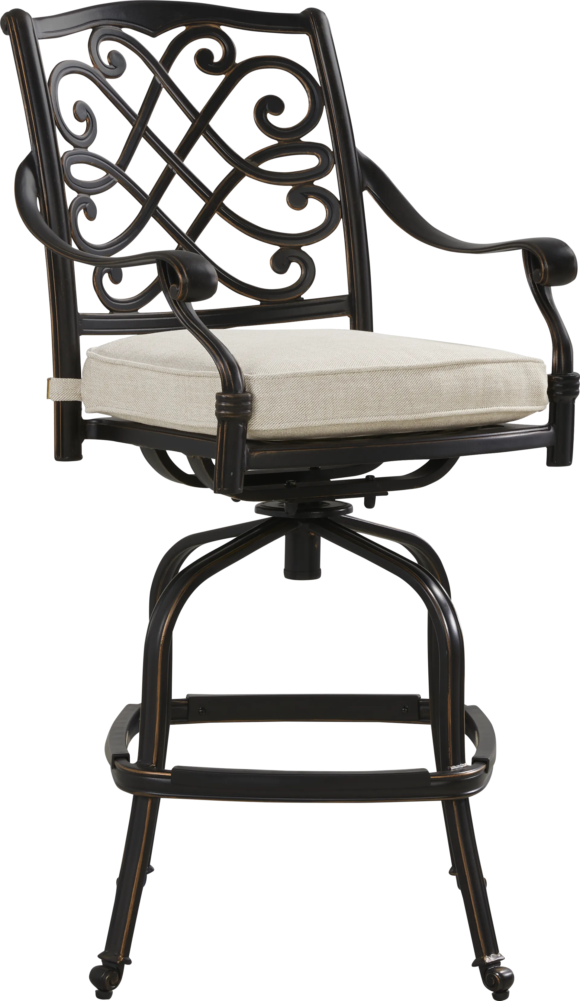 Carina Bronze Outdoor Swivel Barstool with Desert Cushion - Image 2