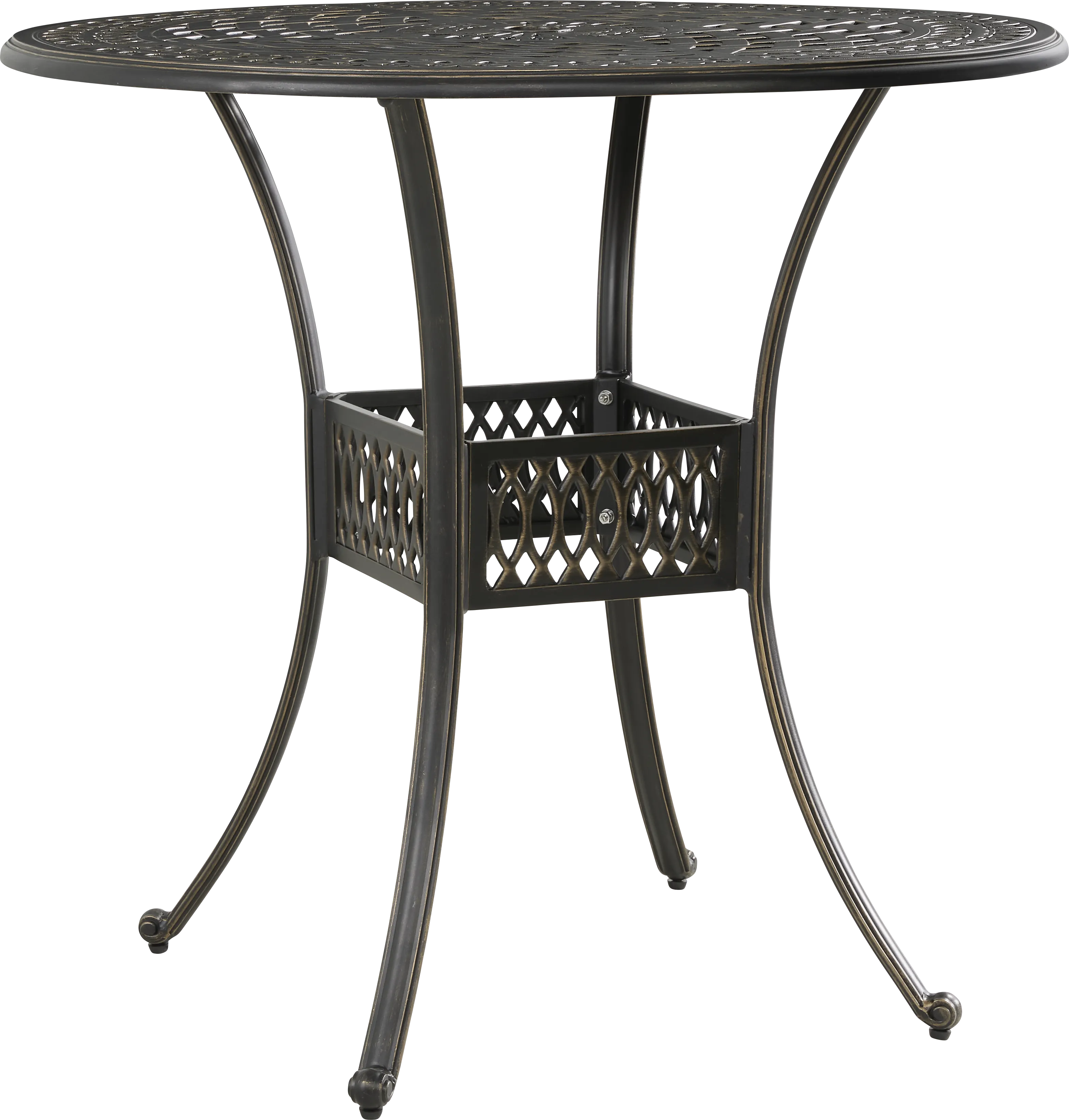 Carina Bronze 5 Pc 42 in. Round Bar Height Outdoor Dining Set with Desert Cushions - Thumbnail - Image 2