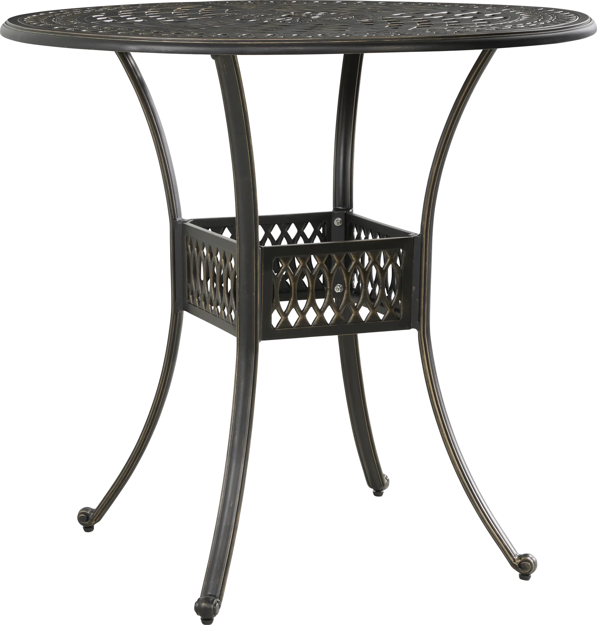 Carina Bronze 5 Pc 42 in. Round Bar Height Outdoor Dining Set with Desert Cushions - Image 2