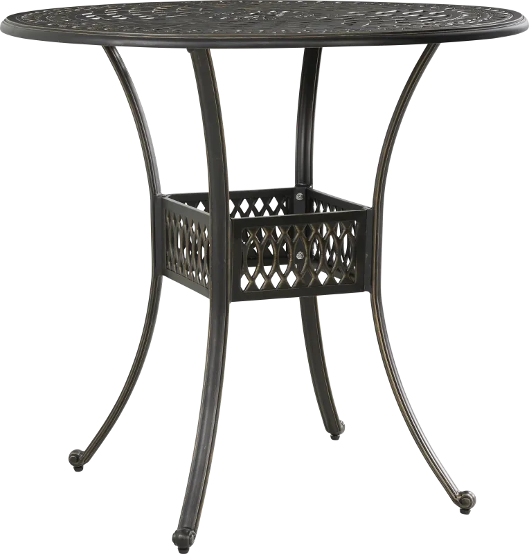 Carina Bronze 42 in. Round Bar Height Outdoor Dining Table