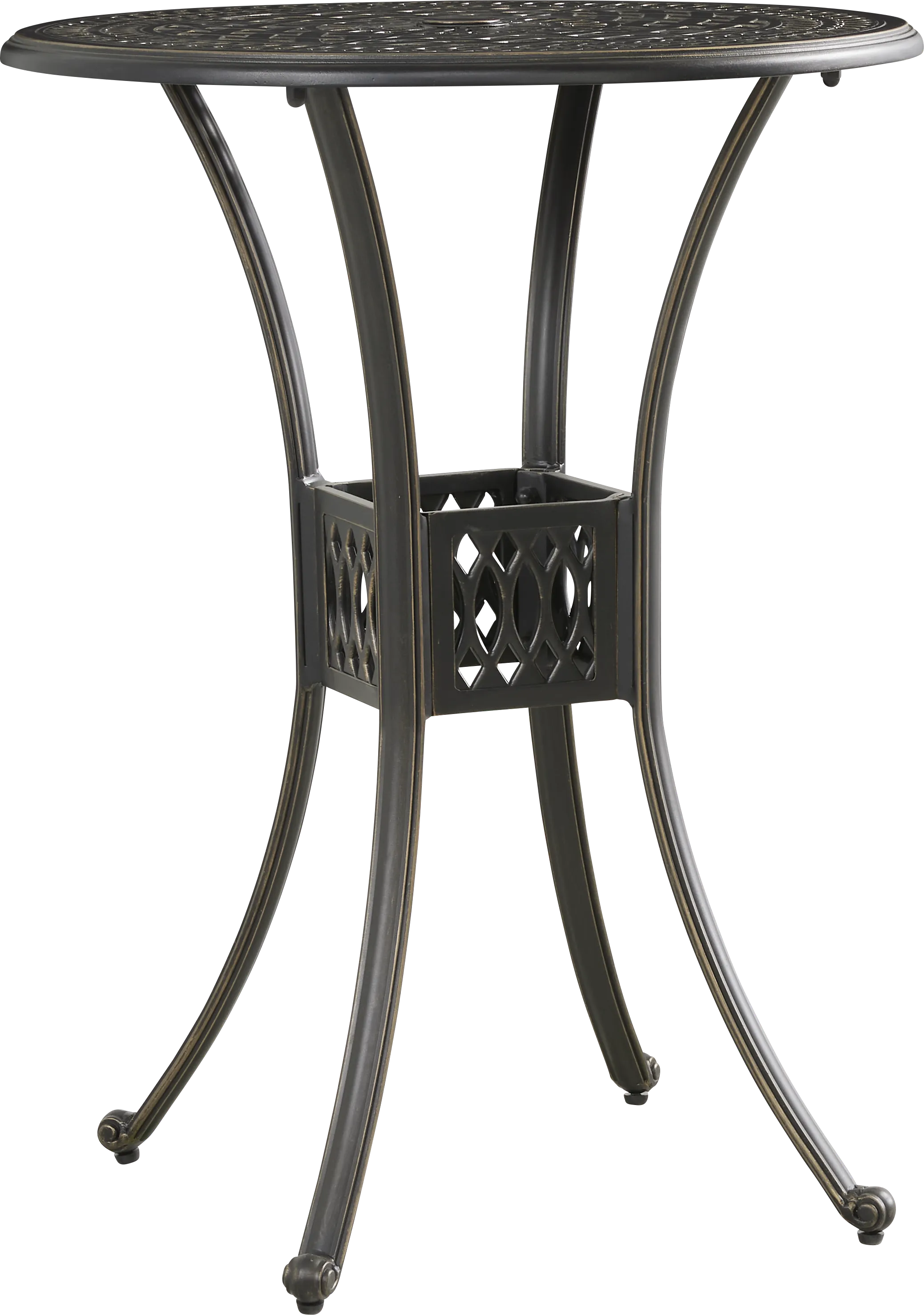 Carina Bronze 30 in. Round Bar Height Outdoor Dining Table - Thumbnail - Image 1