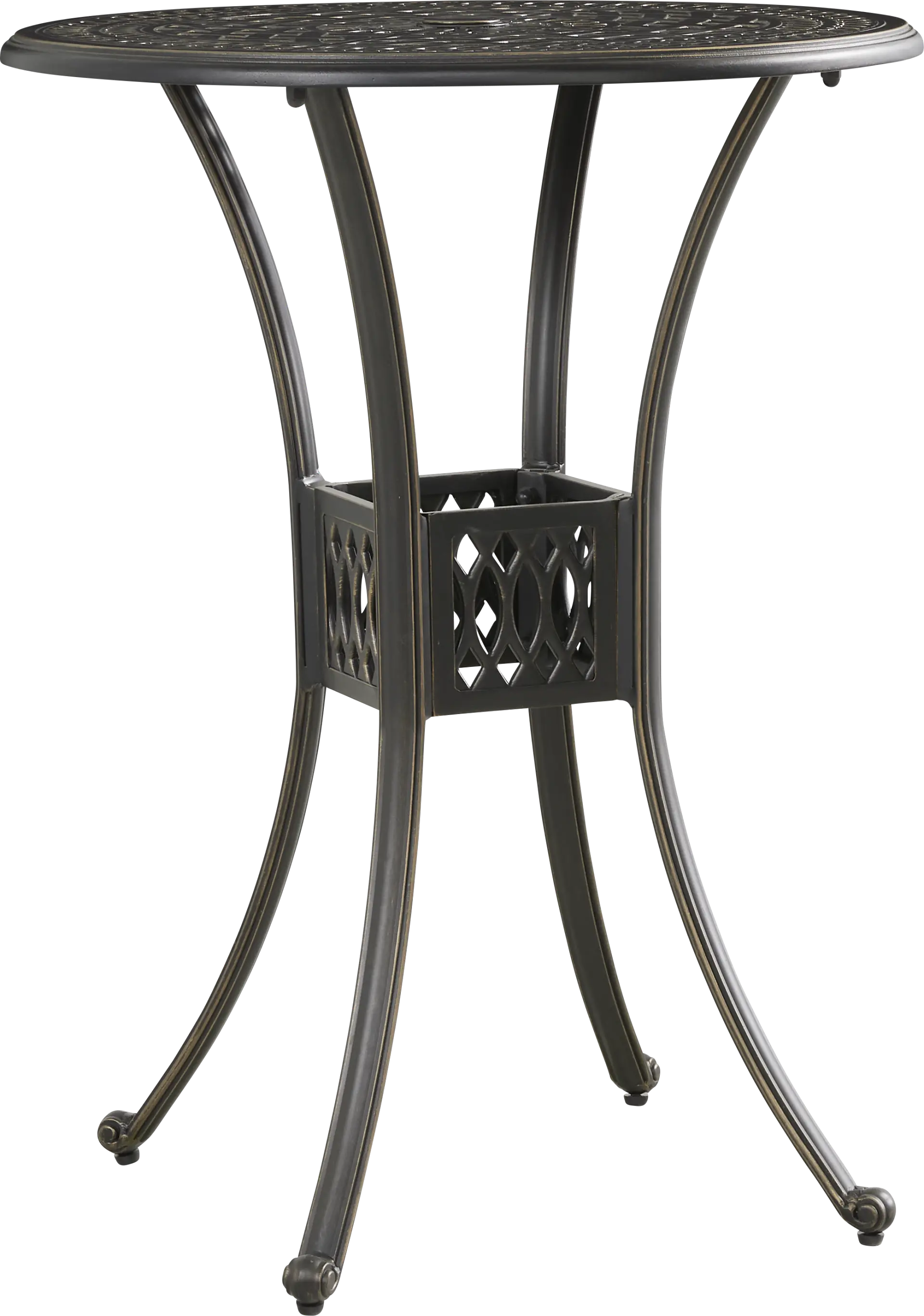 Carina Bronze 30 in. Round Bar Height Outdoor Dining Table