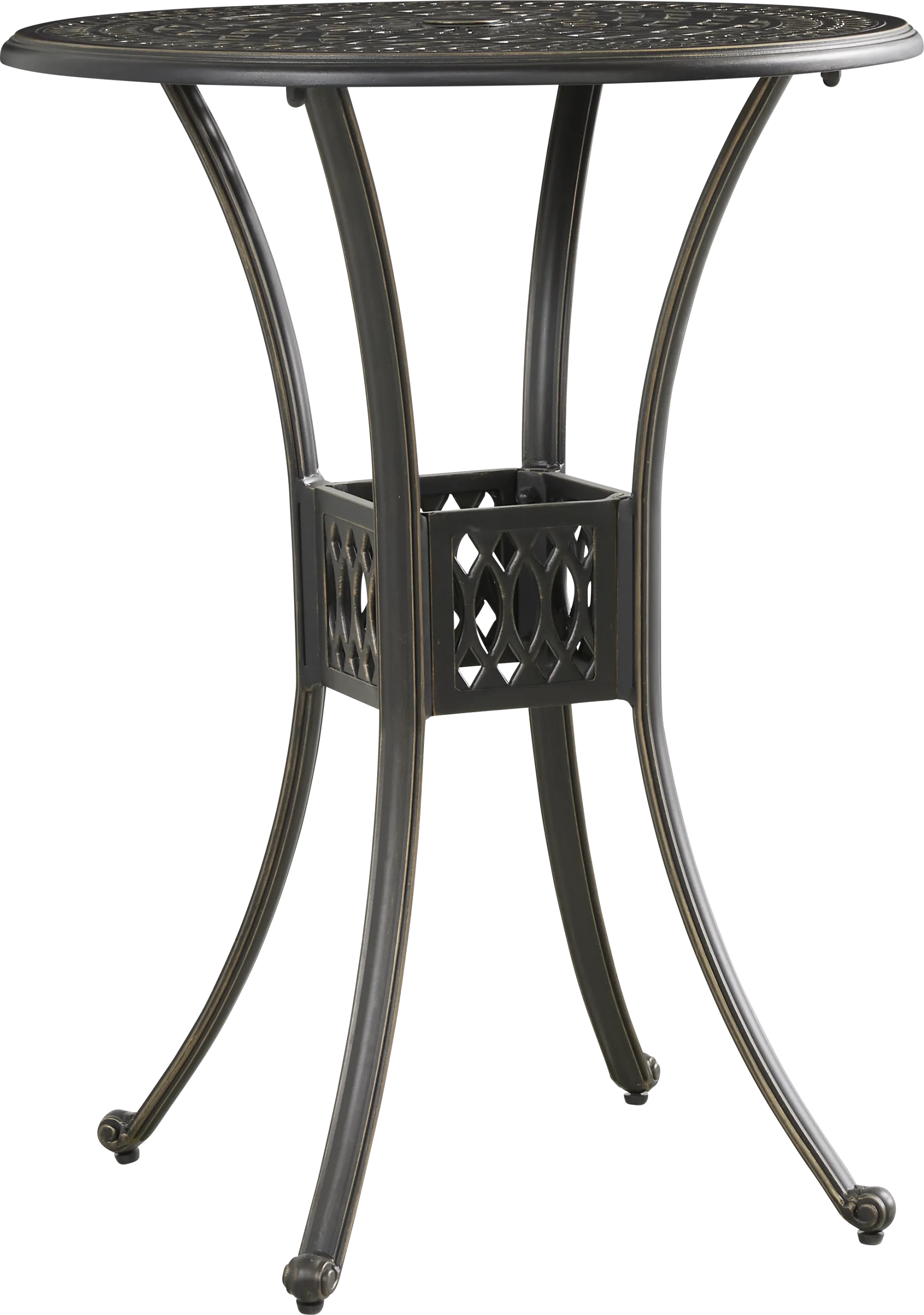 Carina Bronze 30 in. Round Bar Height Outdoor Dining Table - Image 1