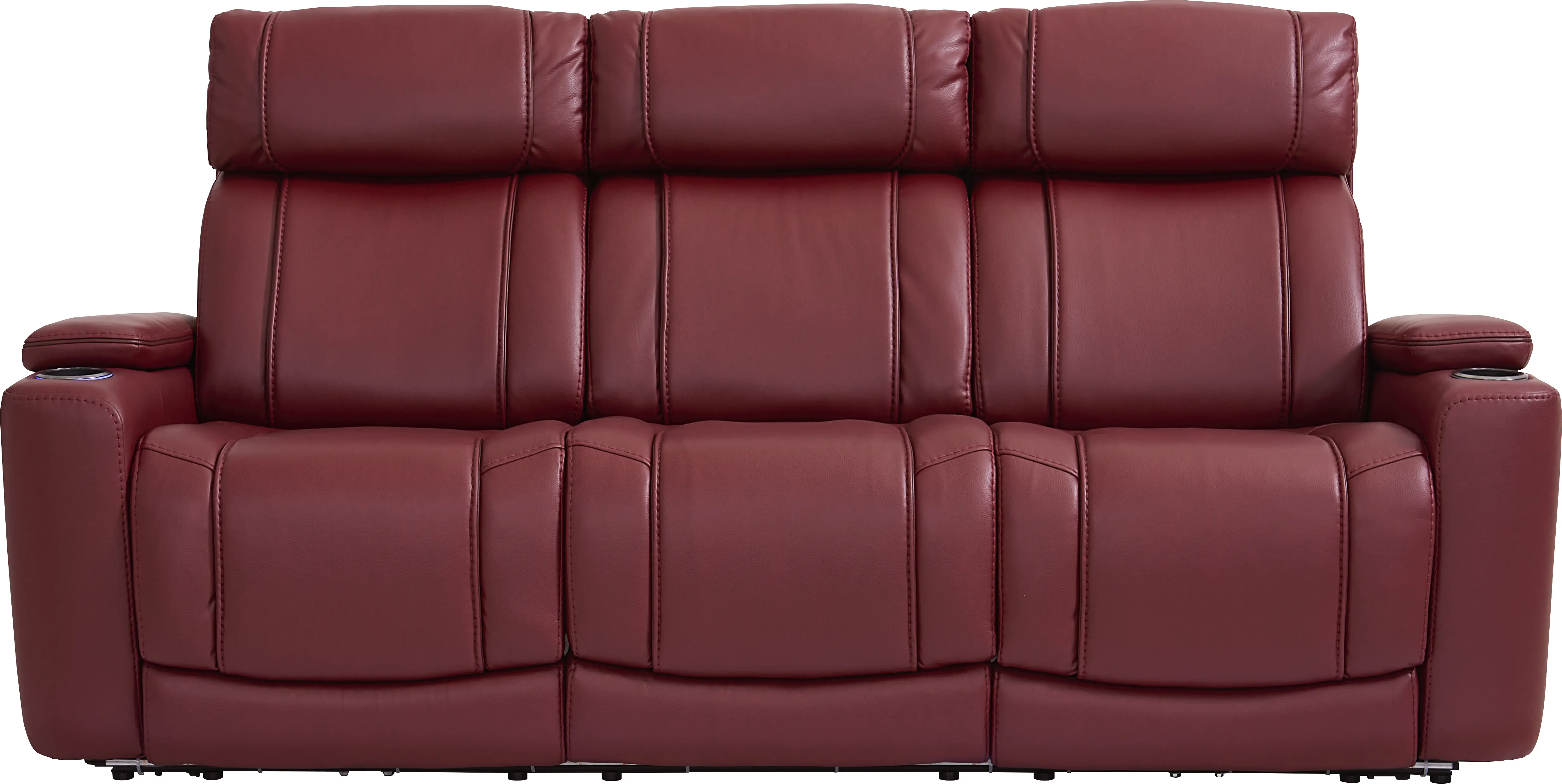 Haven Point Red Dual Power Reclining Sofa - Thumbnail - Image 1