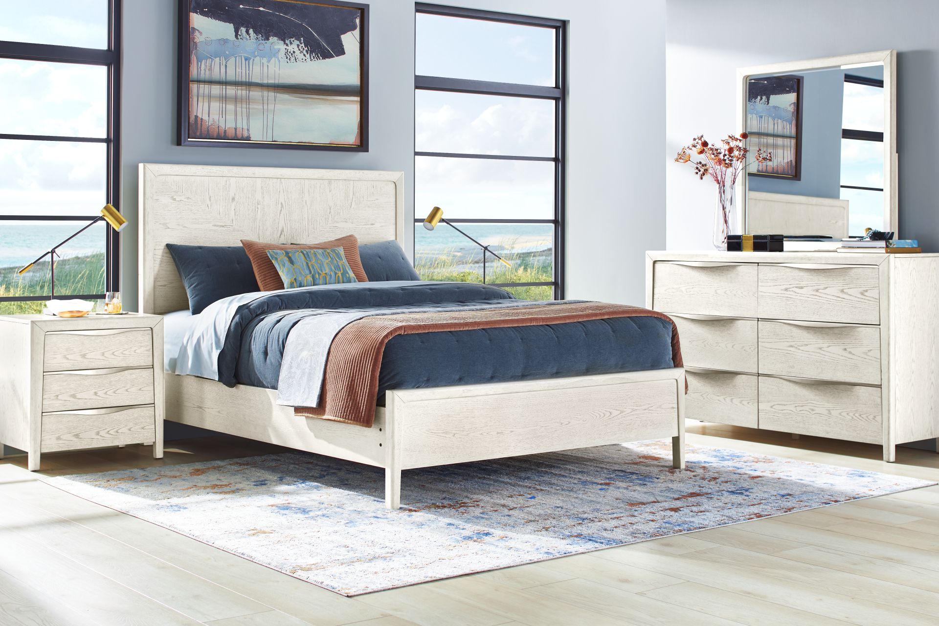 Rockport White 3 Pc Queen Panel Bed - Image 2