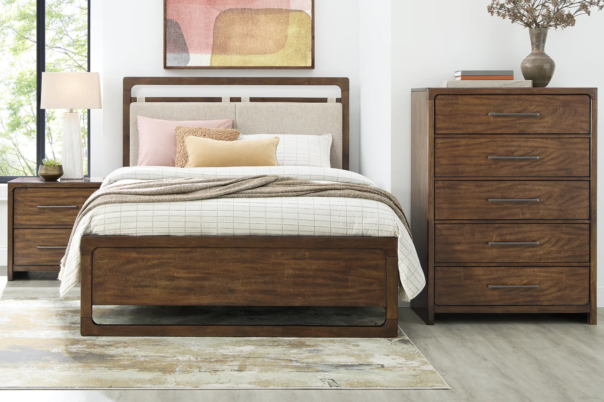Surrey Ellis Caramel 3 Pc King Upholstered Bed - Image 1