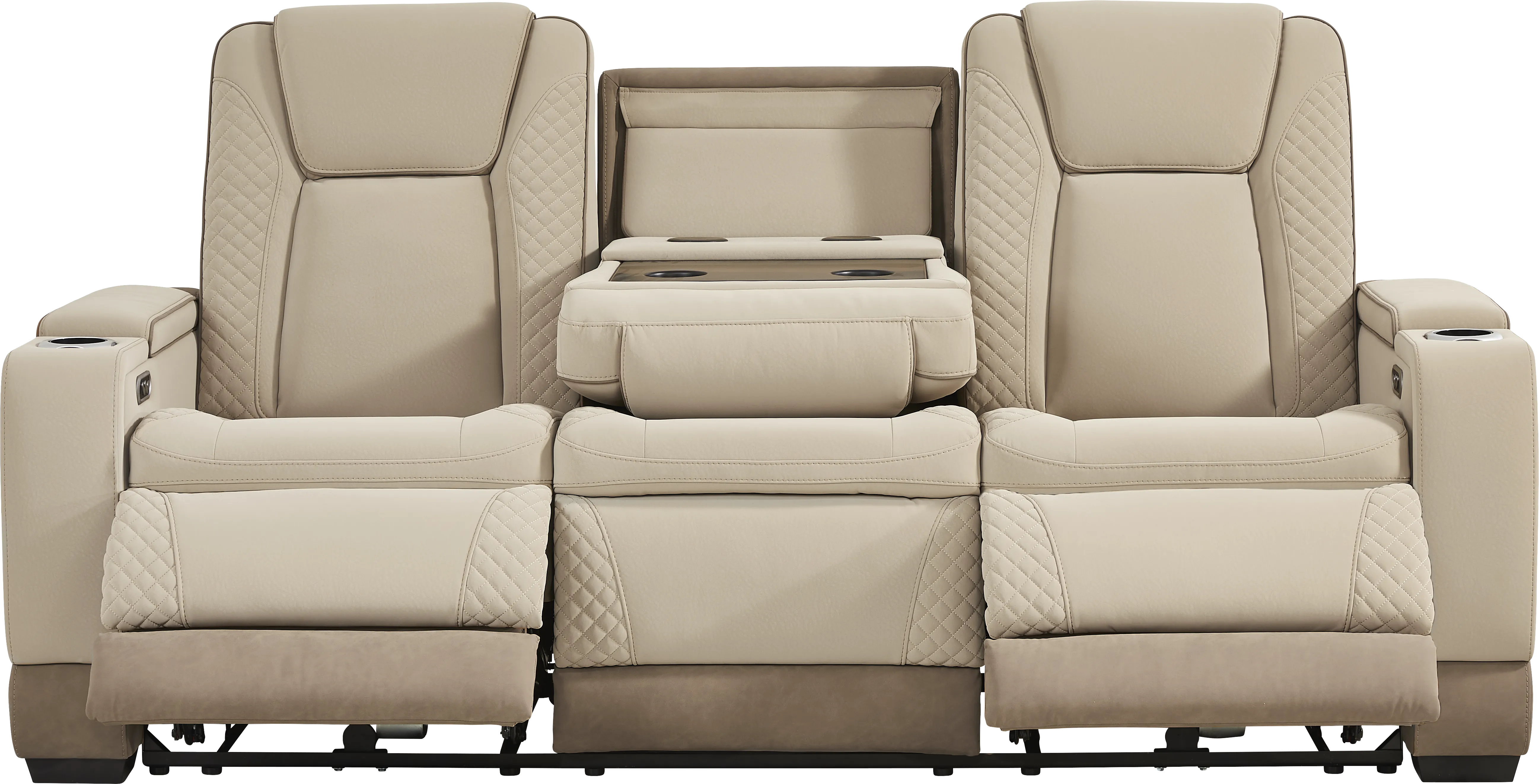 Donovan Park Beige 8 Pc Living Room with Dual Power Reclining Sofa - Thumbnail - Image 3
