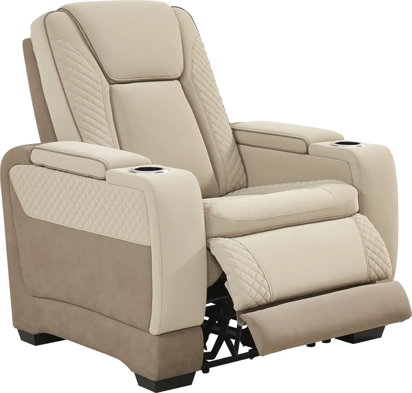 Donovan Park Beige Dual Power Recliner