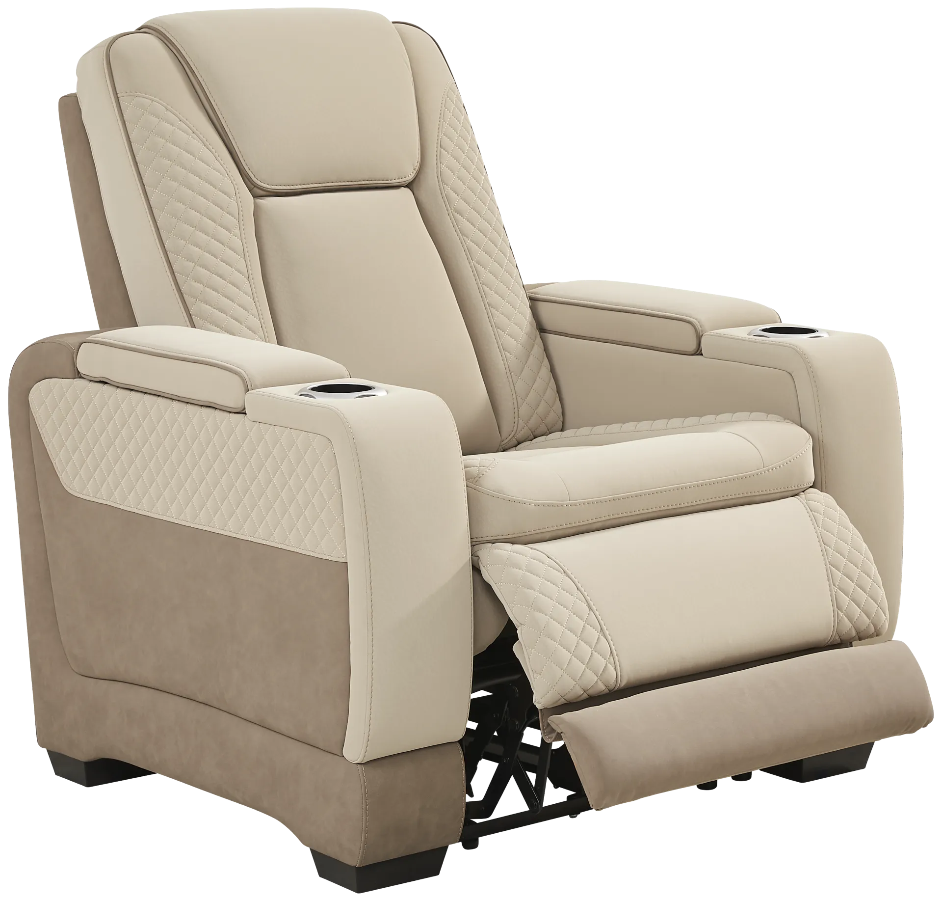 beige dual power recliner
