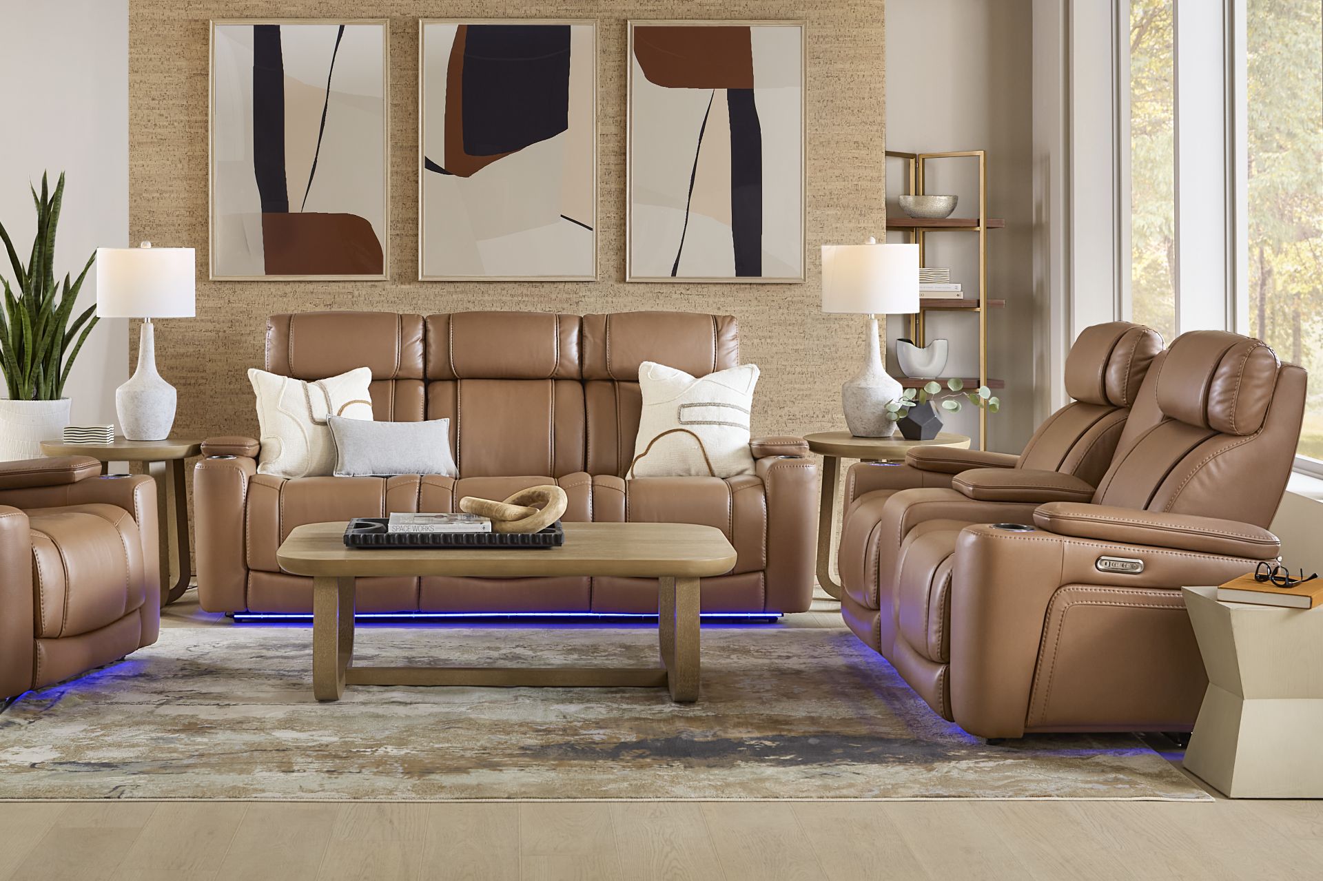 Haven Point Saddle 5 Pc Dual Power Reclining Living Room - Image 1