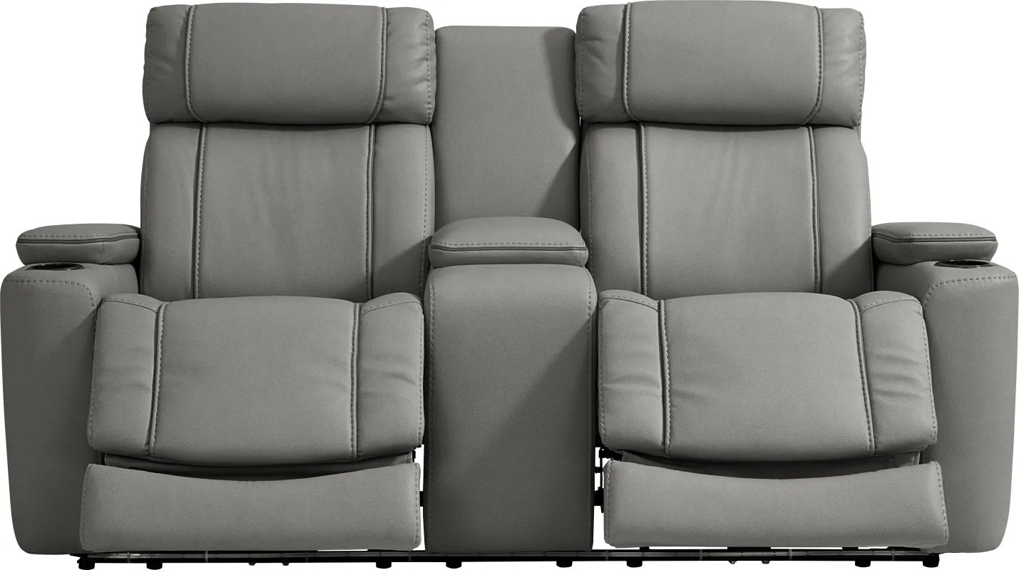 Haven Point Charcoal Dual Power Reclining Console Loveseat
