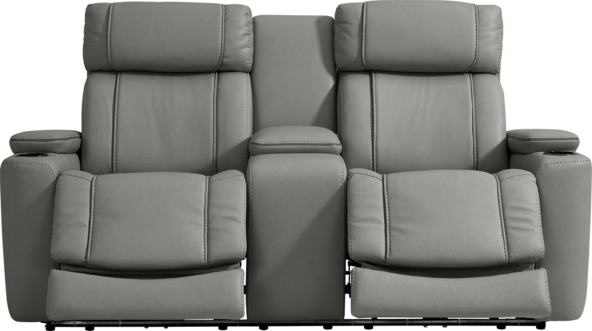 Haven Point Charcoal Dual Power Reclining Console Loveseat