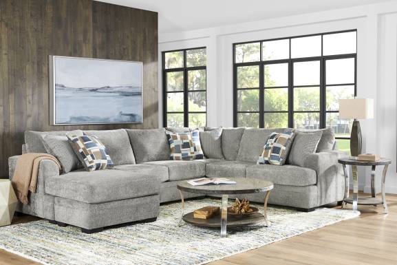 Copley Place Slate 2 Pc Gel Foam Sleeper Sectional