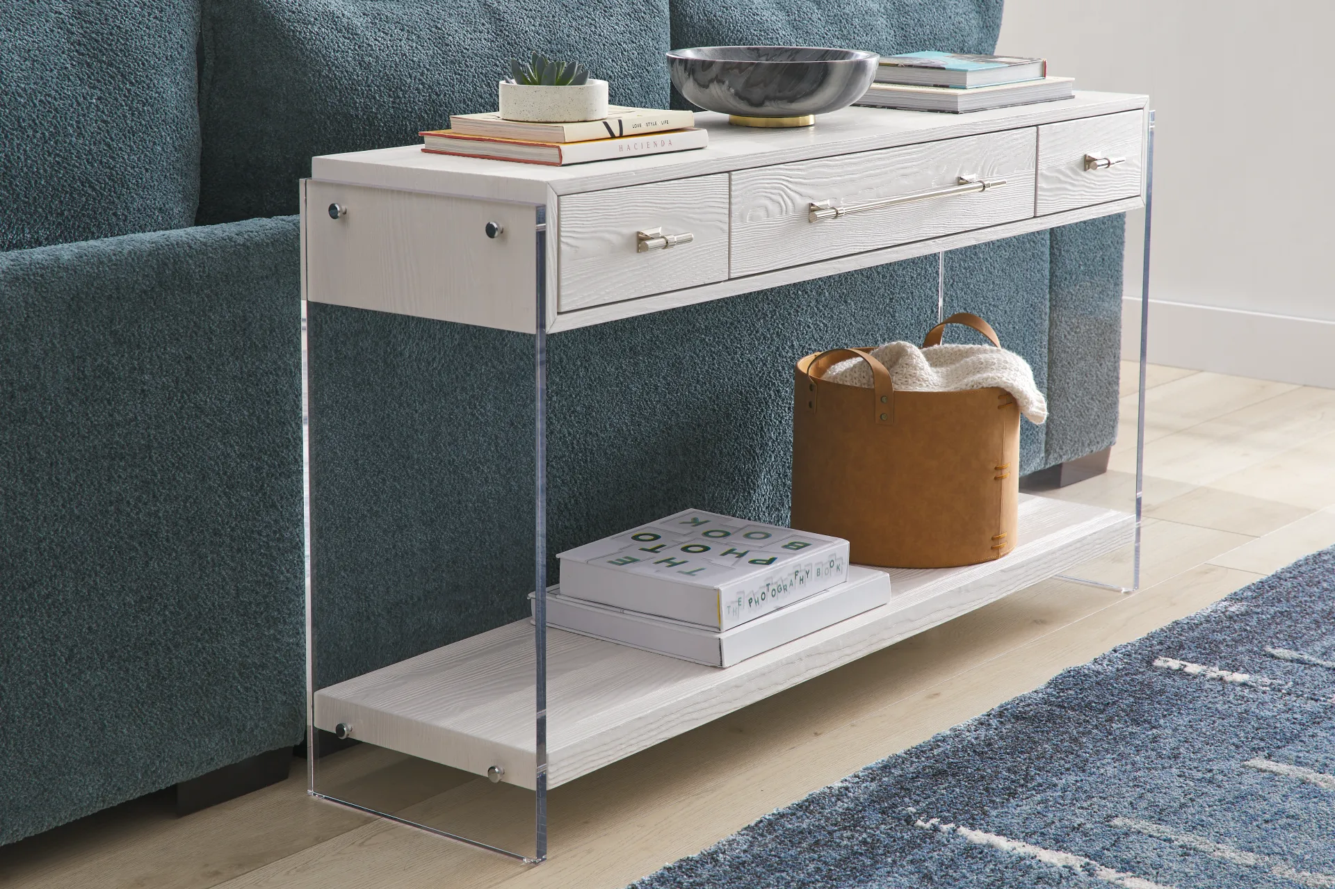 Aruba White Sofa Table - Image 3