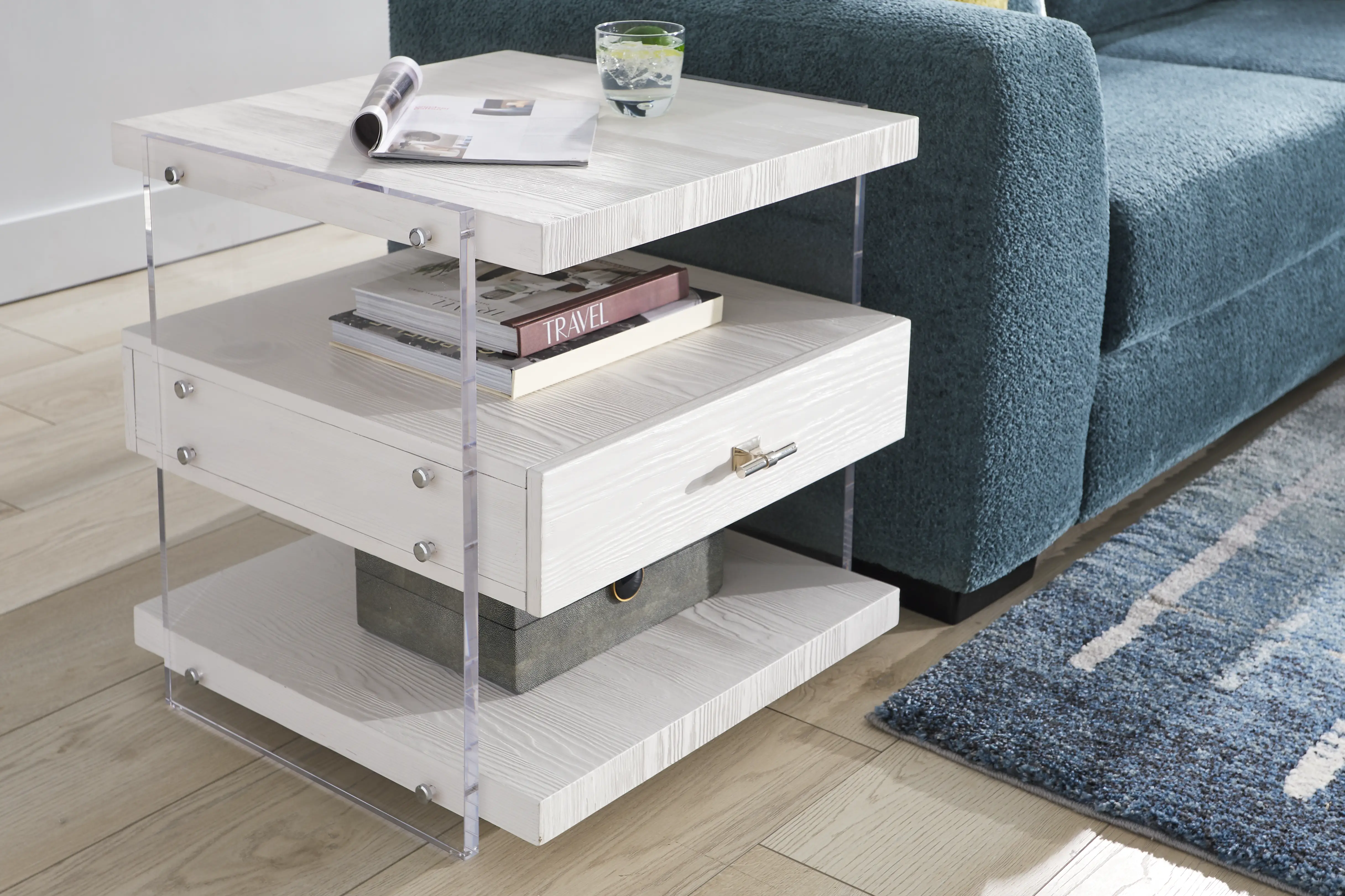 Aruba White End Table - Thumbnail - Image 3
