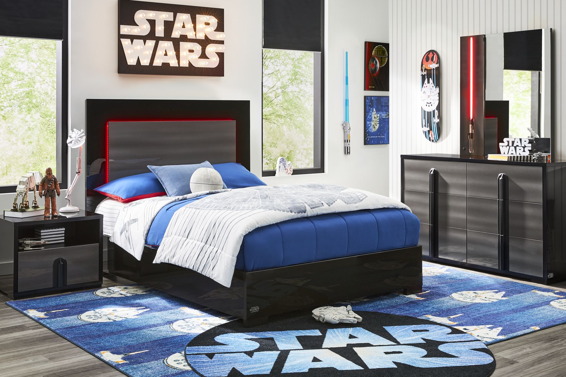 Star Wars Black Full Lighted Bedroom - Image 1