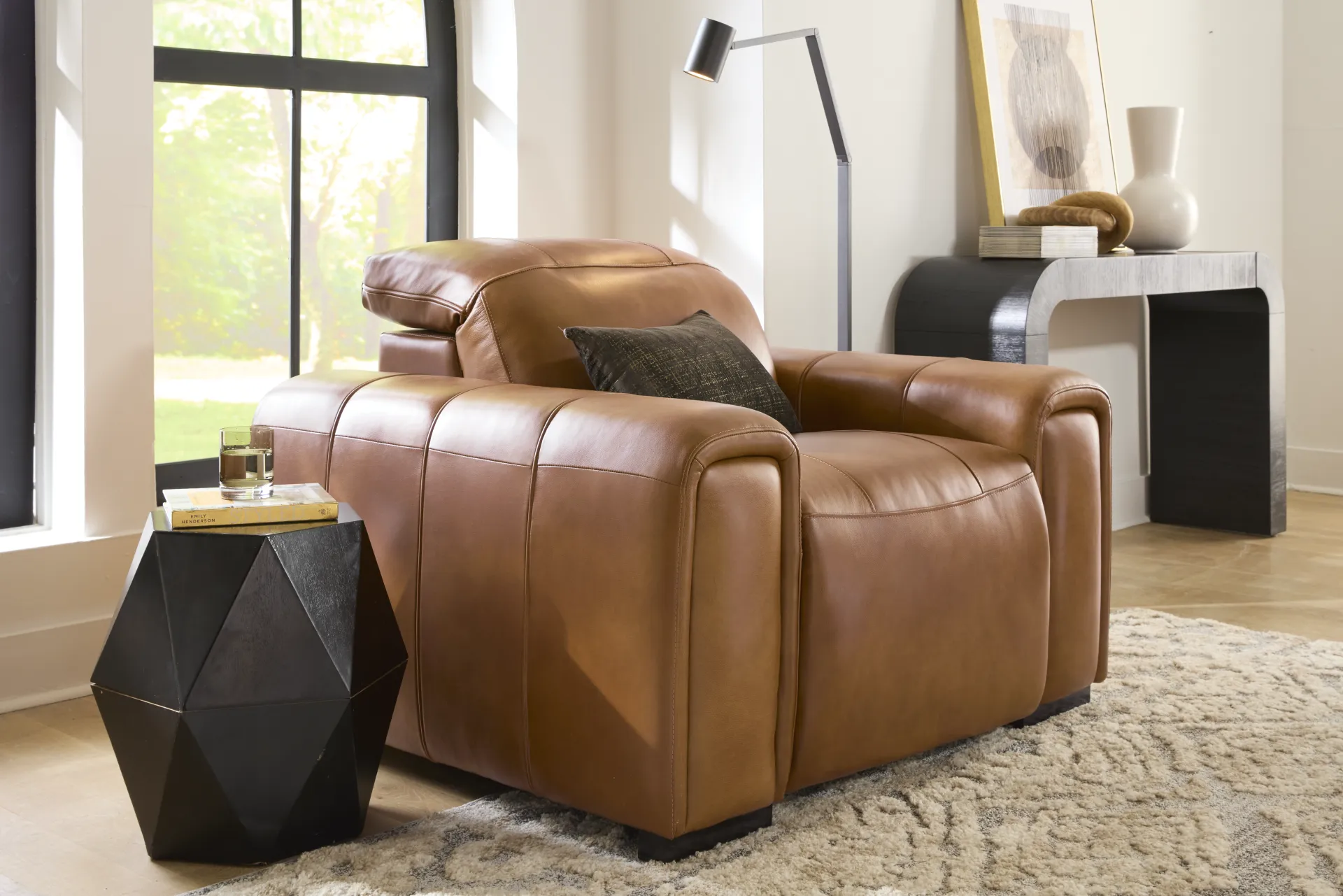 Huntington Saddle Leather Dual Power Recliner - Image 4
