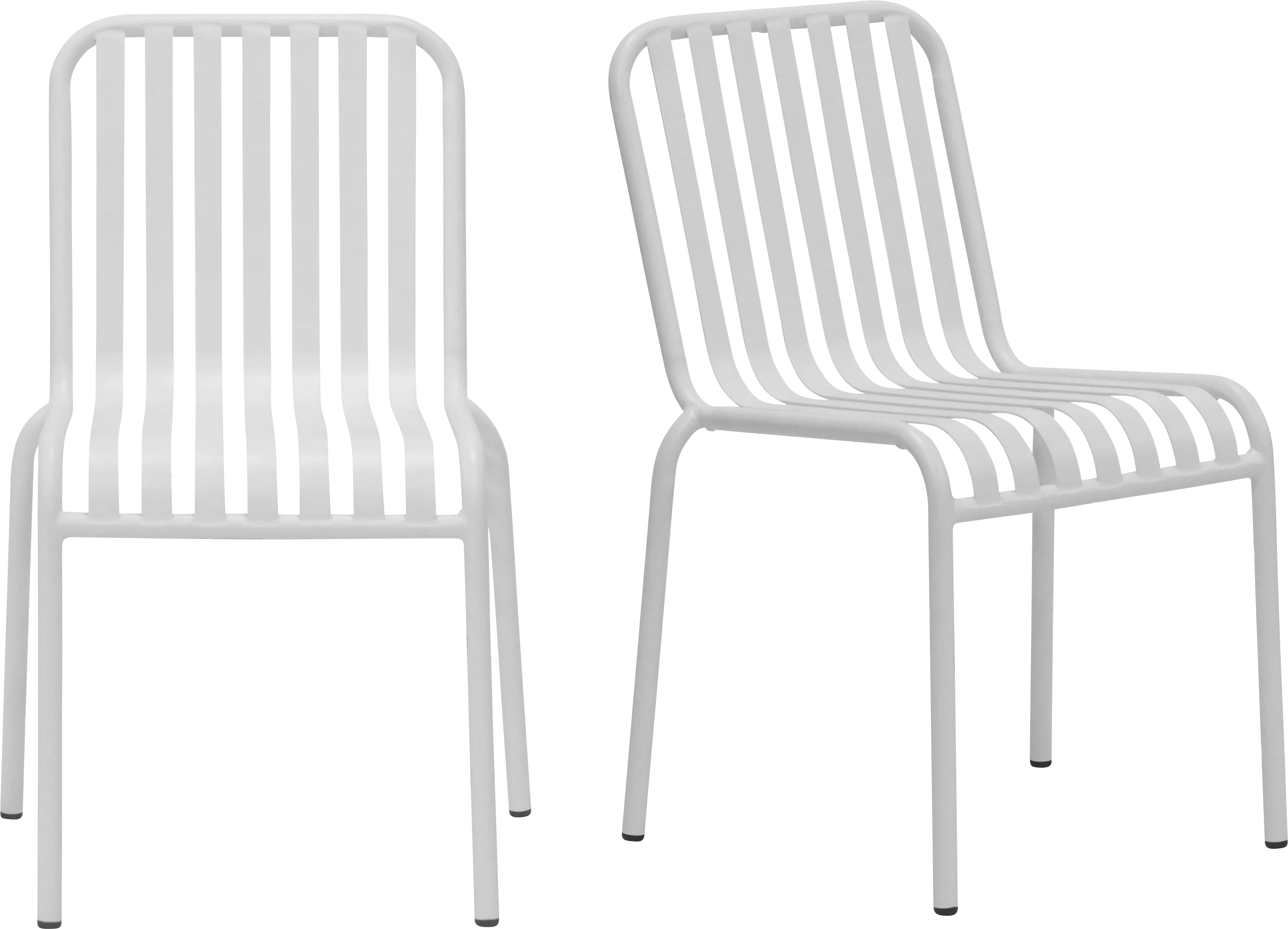 Outdoor Ischia White Side Chair, Set of 2 - Thumbnail - Image 1