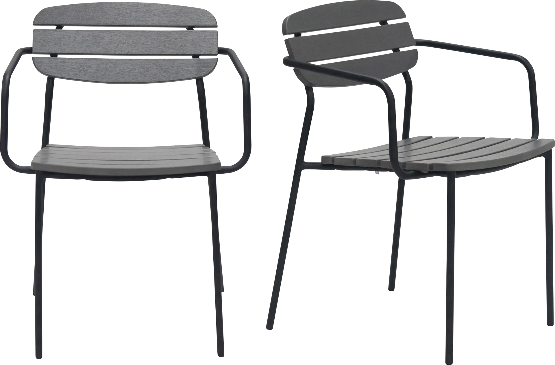 Outdoor Rufiny Dark Gray Arm Chair, Set of 2 - Image 1