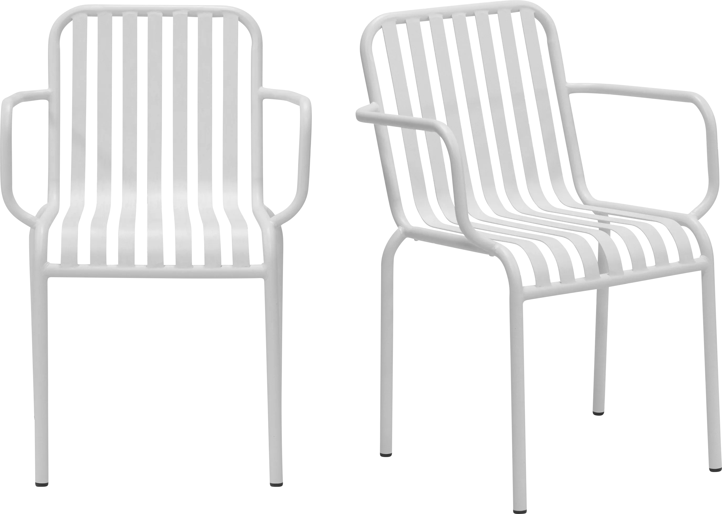 Outdoor Ischia II White Arm Chair, Set of 2 - Thumbnail - Image 1
