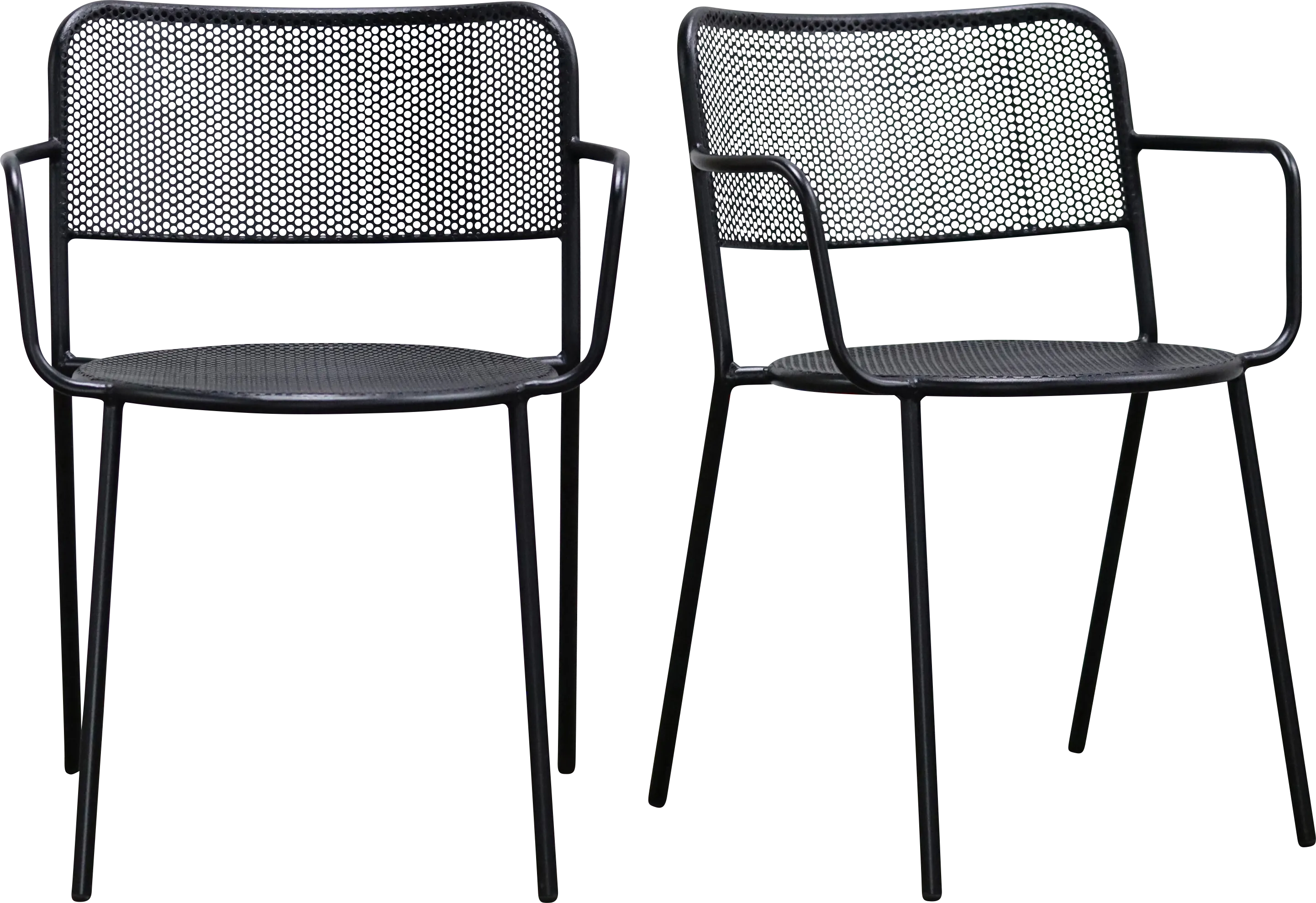 Outdoor Sherwoody Black Arm Chair, Set of 2 - Thumbnail - Image 1