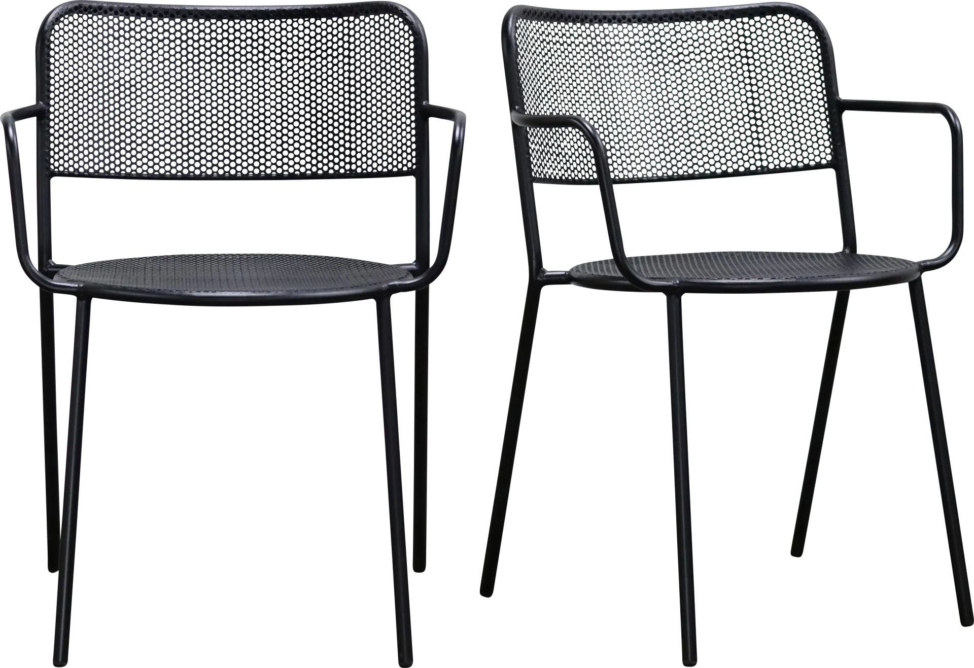 Outdoor Sherwoody Black Arm Chair, Set of 2 - Image 1