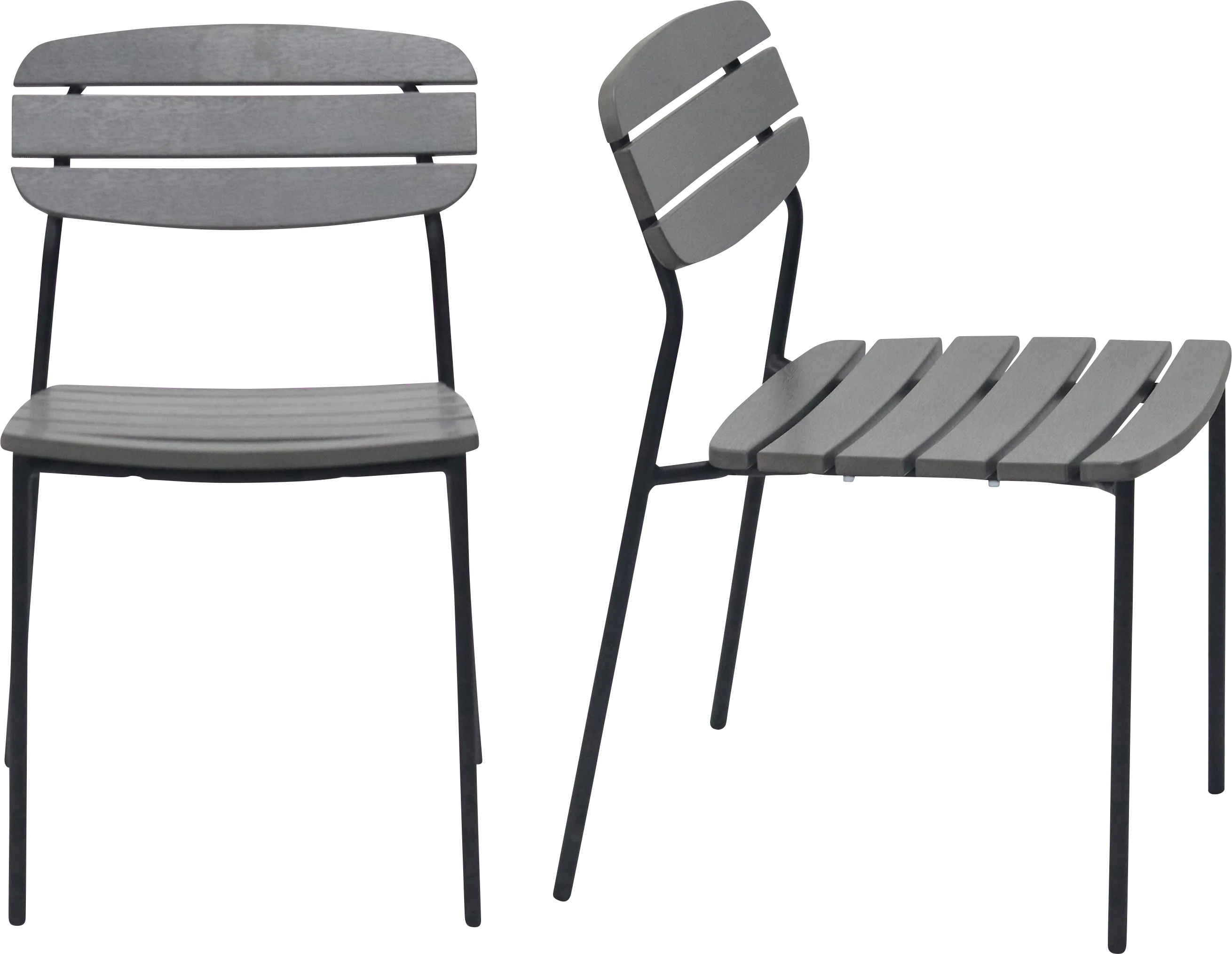 Outdoor Rufiny Dark Gray Side Chair, Set of 2 - Thumbnail - Image 1