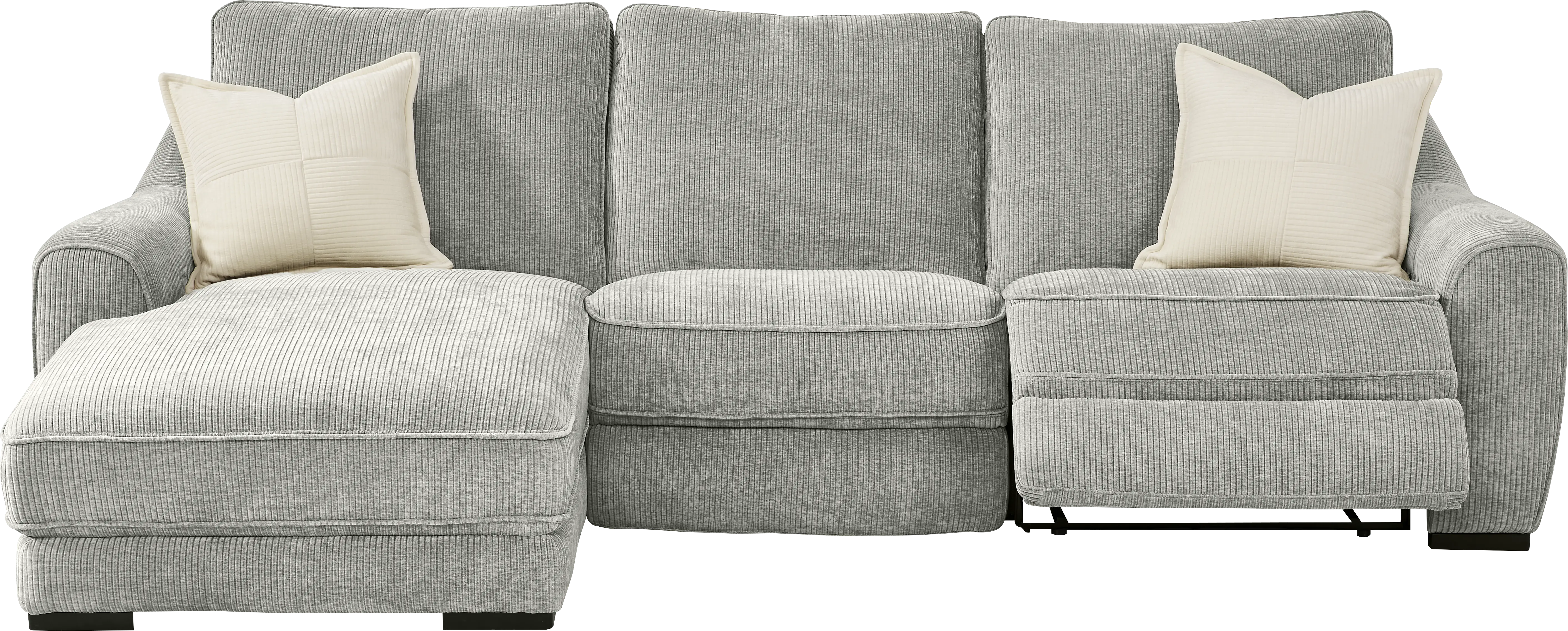 Somerset Gray 3 Pc Dual Power Reclining Sectional - Thumbnail - Image 1