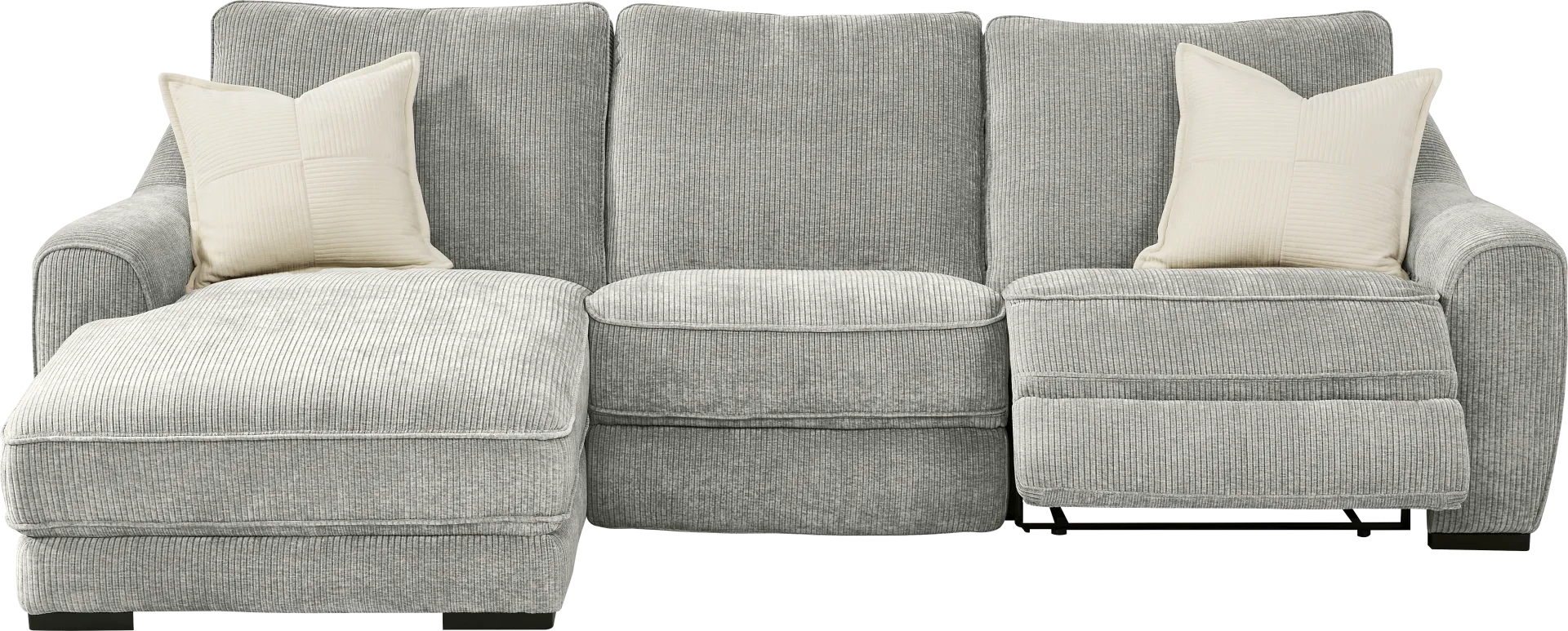 Somerset Gray 3 Pc Dual Power Reclining Sectional - Image 2