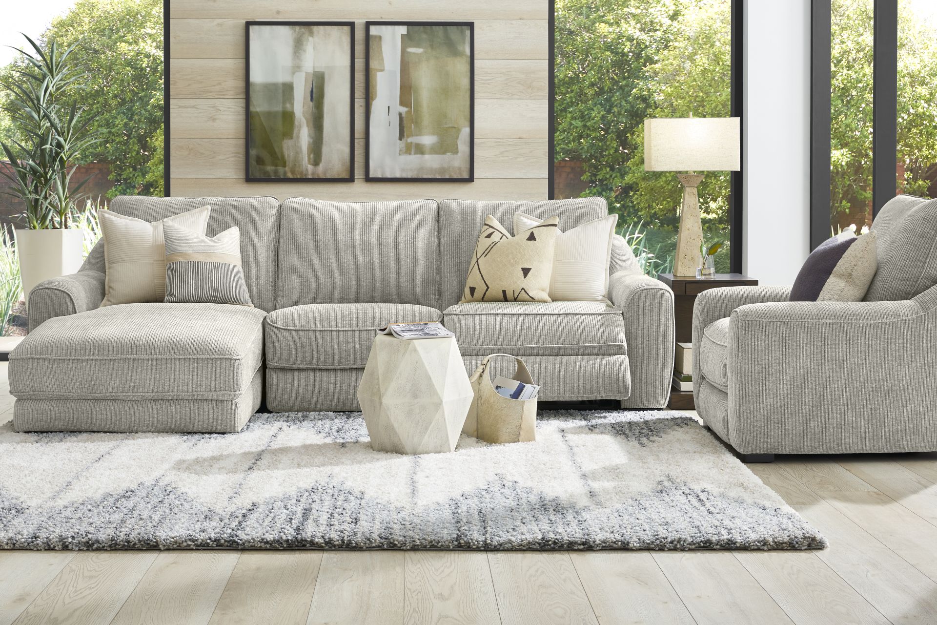 Somerset Gray 3 Pc Dual Power Reclining Sectional - Image 2