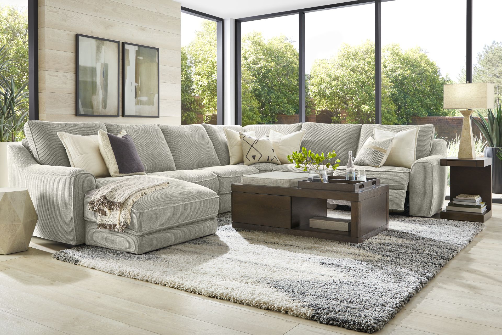 Somerset Gray 6 Pc Dual Power Reclining Sectional - Image 2