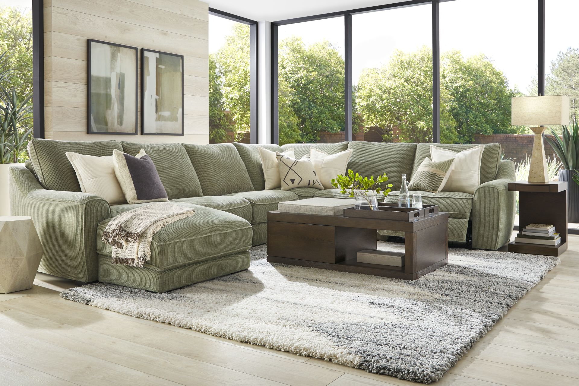 Somerset Green 6 Pc Dual Power Reclining Sectional - Image 2