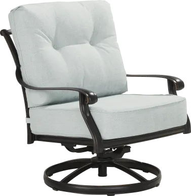 Carina Bronze Outdoor Swivel Chair with Sky Cushions