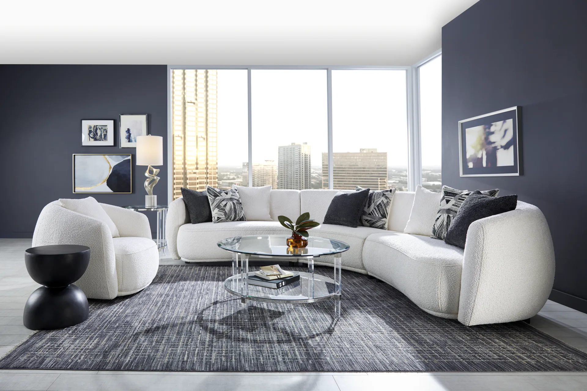 Soho Avenue White 3 Pc Sectional - Image 2