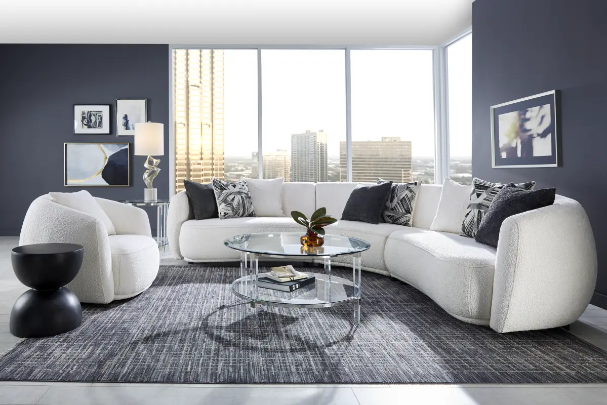 Soho Avenue White 3 Pc Sectional