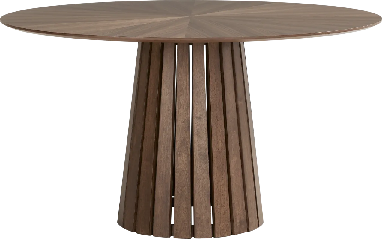Madrid Walnut Finish Round Dining Table