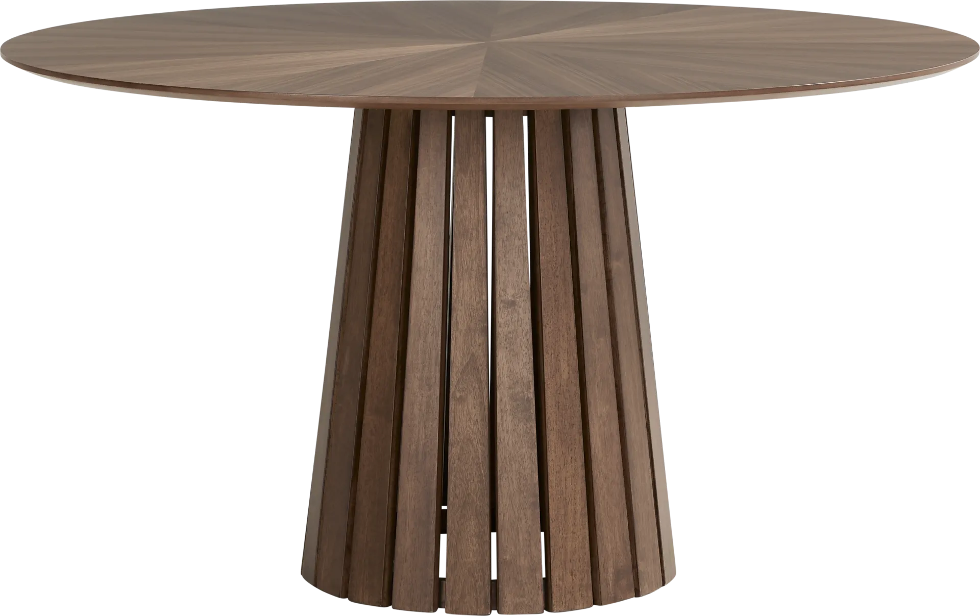 Madrid Walnut Finish 5 Pc Round Dining Room - Image 2