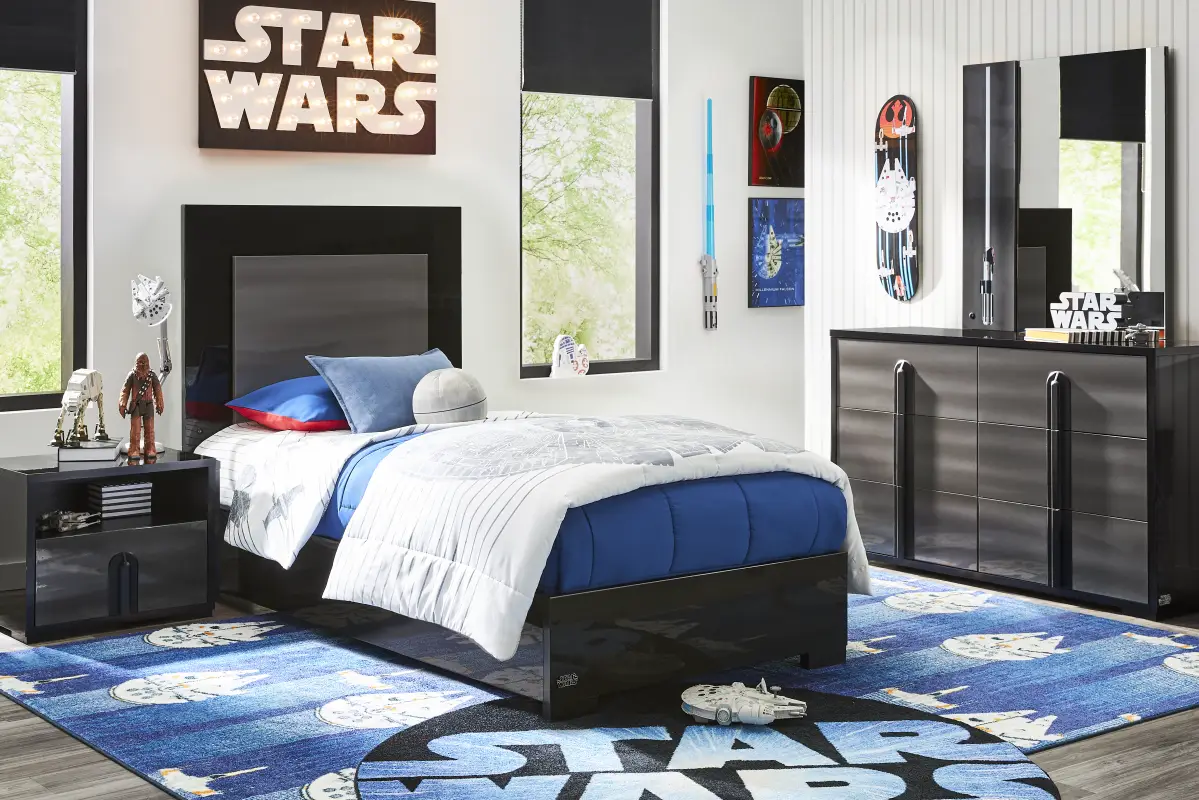 Star Wars Black Twin Lighted Bedroom