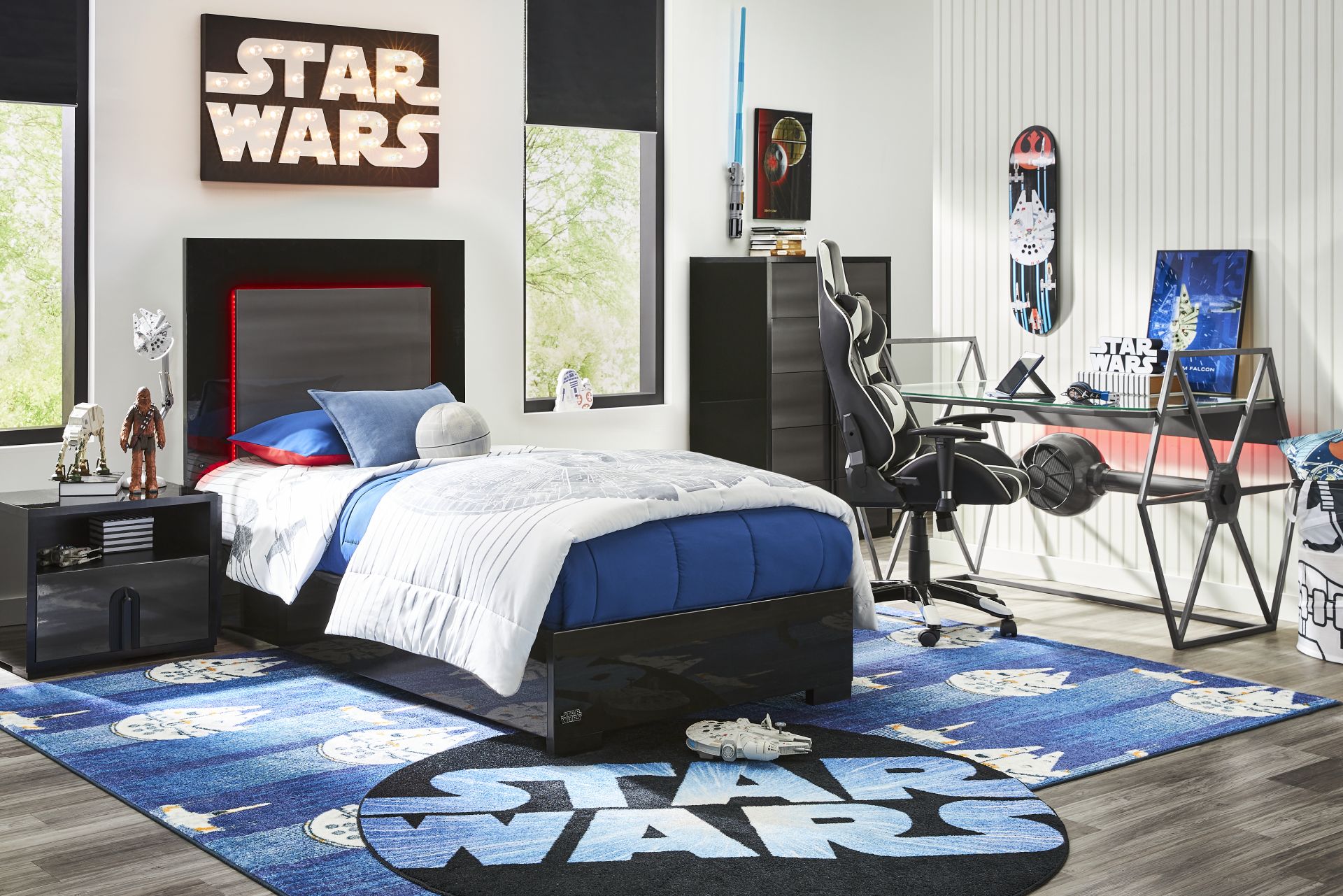 Star Wars Black Twin Lighted Bedroom - Image 1