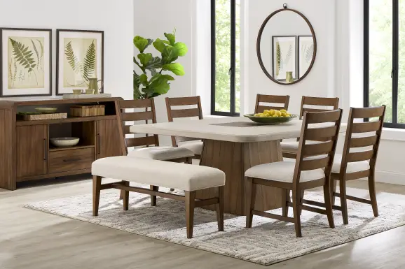 Westham Cream 6 Pc Dining Room with Ladder Back Chairs