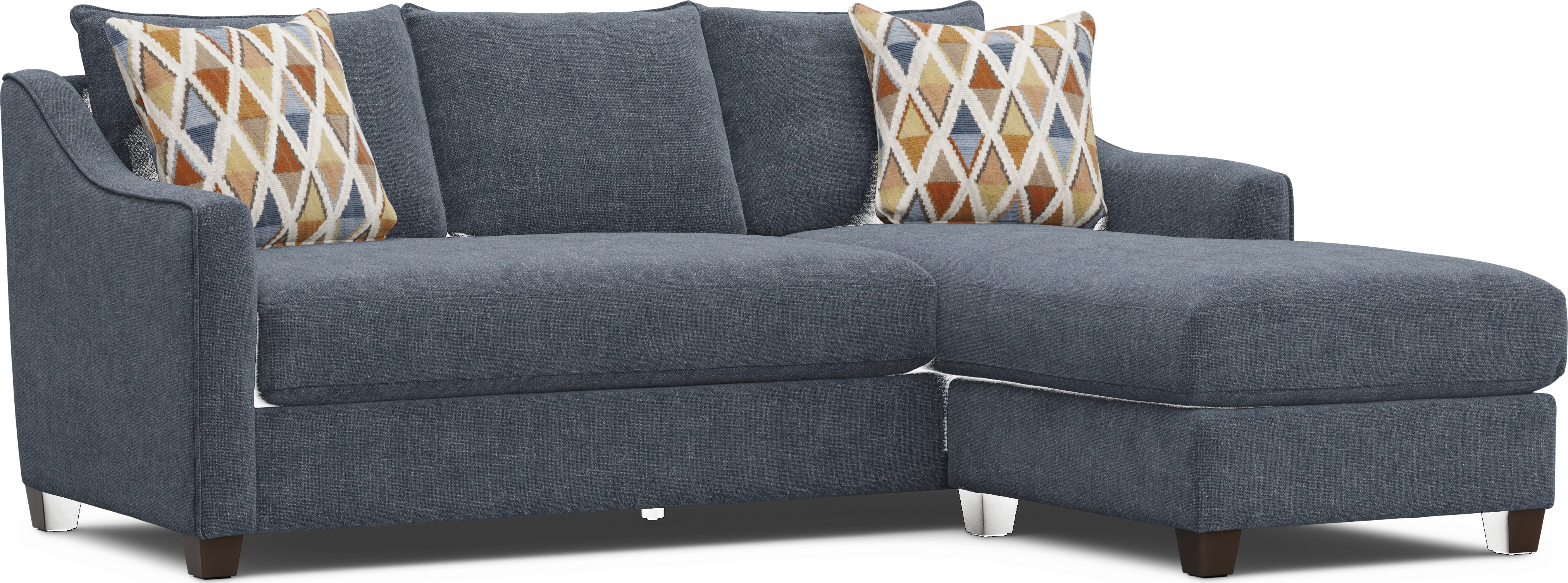 Soho Place Navy 5 Pc Living Room with Sleeper Chaise Sofa - Thumbnail - Image 2