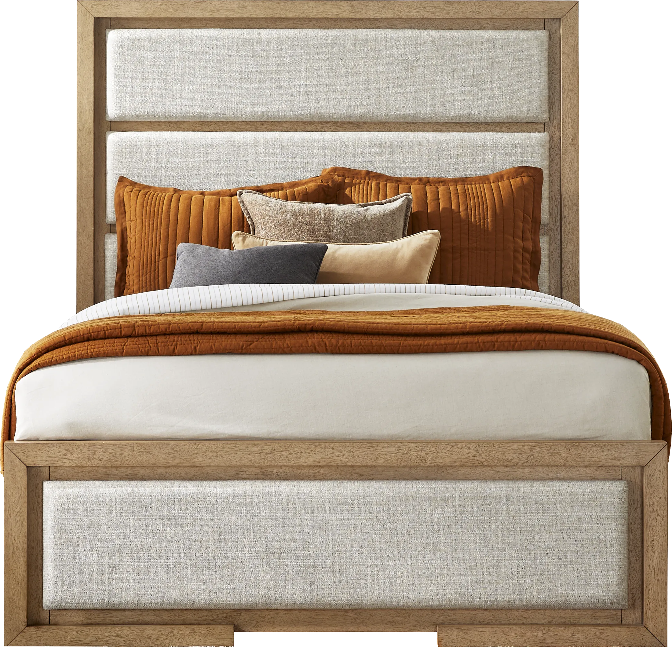 Alpine Lake Light Oak 5 Pc Queen Upholstered Bedroom - Thumbnail - Image 2